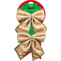 Бант декоративный, украшение из полиэстера, 2 шт/уп 13x14,5x1,5см арт.91223