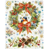 Наклейка на окно новогодняя из ПВХ пленки, с раскраской 30x38см арт.92063