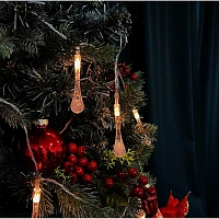 Электрогирлянда 10 LED ламп, длина 1,5 м, теплый белый, арт.94800