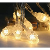 Электрогирлянда 10 LED ламп, длина 1,5 м, теплый белый,   арт.94808
