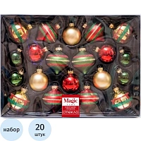 Набор украшений подвесных из стекла, из 20 штук  30x24x6,5см арт.95977