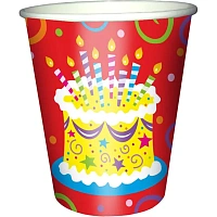 Набор стаканов бумажные 250мл Торт яркий 6шт/уп 6046309 фото Набор стаканов бумажные 250мл Торт яркий 6шт/уп 6046309