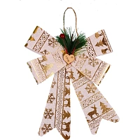 Бант новогодний на елку, золотой 20 см НУ-2110 фото Бант новогодний на елку, золотой 20 см НУ-2110