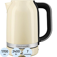 Чайник KitchenAid 5KEK1701EAC, термо-контроль, 1.7 л., кремовый фото Чайник KitchenAid 5KEK1701EAC, термо-контроль, 1.7 л., кремовый