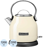 Чайник KitchenAid 5KEK1222EAC, 1.25 л., кремовый фото Чайник KitchenAid 5KEK1222EAC, 1.25 л., кремовый
