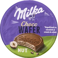 Вафли Милка с кремовой начинкой из фундука глазированные 30 г (30 штук в упаковке)