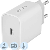Зарядное устройство сетевое Rocket Space  20W, USB-C,белый(RWC503WH20SP-C) фото Зарядное устройство сетевое Rocket Space  20W, USB-C,белый(RWC503WH20SP-C)