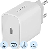 Зарядное устройство сетевое 20W USB-C+Light.RocketSp.Combo(RWCC504WH20CL-C) фото Зарядное устройство сетевое 20W USB-C+Light.RocketSp.Combo(RWCC504WH20CL-C)