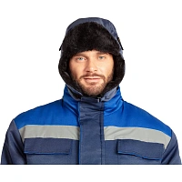 Шапка-ушанка зимняя с креплением для каски (Шап 572) т.син (р.58)