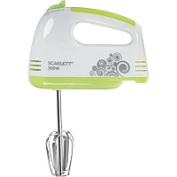 Миксер SCARLETT SC-HM40S05, 300Вт, 7 скоростей, 2 венчика, 2 крюка для теста, белый фото Миксер SCARLETT SC-HM40S05, 300Вт, 7 скоростей, 2 венчика, 2 крюка для теста, белый