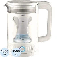 Чайник Econ ECO-1505KE,1,5л,1500Вт,электрический стеклянный фото Чайник Econ ECO-1505KE,1,5л,1500Вт,электрический стеклянный