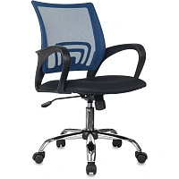 Кресло БР Комус Мебель EChair-396 сетка/ткань,синий/черный,хром