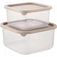 Набор контейнеров Vanilla (0,4л + 0,8л) с гибкой крышкой латте фото Набор контейнеров Vanilla (0,4л + 0,8л) с гибкой крышкой латте