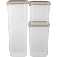 Набор банок Vanilla (0,8л + 1,2л + 1,9л) с гибкой крышкой латте фото Набор банок Vanilla (0,8л + 1,2л + 1,9л) с гибкой крышкой латте