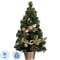 Ёлка искусственная новогодняя настольная с украшениями 51 см