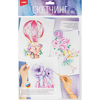 Набор для рисования Скетчинг акварелью Цветочные нежности, Рн-045 фото Набор для рисования Скетчинг акварелью Цветочные нежности, Рн-045