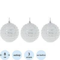 Набор шаров Украшение НГ,D8см, L23,5 W8 H8см 3шт 762018