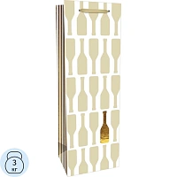 Пакет подарочн. крафт-бумага фольг.12.5х36.5х9см зол.бутылка 200г ППК-6123