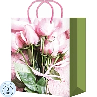 Пакет подарочн. с глянц.ламинацией 22x31x10см Розовые розы,157г ППК-4443 фото Пакет подарочн. с глянц.ламинацией 22x31x10см Розовые розы,157г ППК-4443
