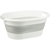 Таз Idea Флекс 25 л пластик овальный белый/серый (с ручкой для переноски, складное)