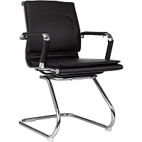 Конференц-кресло Бюрократ Ch-993 чёрное (экокожа, металл хромированный)