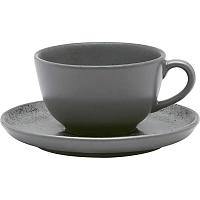 Чайная пара Oxford Flat Shape Gray керамическая 200 мл