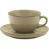 Чайная пара Oxford Flat Shape Ocre керамическая 200 мл