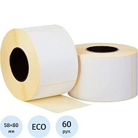 Термоэтикетки ЭКО 58х80, 350 шт/рул, вт.40, 60  рул/уп