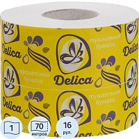 Бумага туалетная Delica Макси 1-слойная серая (16 рулонов в упаковке)