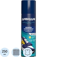 Краска аэрозольная для обуви бесцветная универсальная 250 мл, ДИВИДИК, 4600104034541
