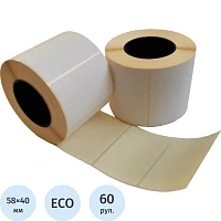 Термоэтикетки ЭКО 58х40, 700 шт/рул вт.40  60 рул/уп