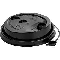 Крышка с питейником для бумажного стакана, ДИАМЕТР 80 мм, матовая черная, ПП, ВЗЛП, 3002М/Ч