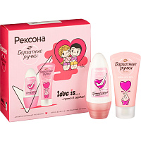 Подарочный набор Рексона+Бархатные ручки для девочек дезодорант и крем