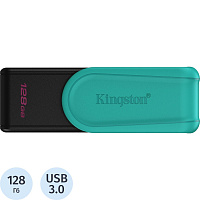 Флеш-память Kingston DataTraveler Exodia S,128Гб,USB 3.2,черный,бирюзовый