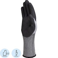 Перчатки DELTA PLUS VECUTC01GR10 защитные от порезов с нитр.цв.серый р.10