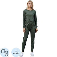 Белье нательное трикотаж женское зимнее с начесом цв.олива (р40-42)р170-176