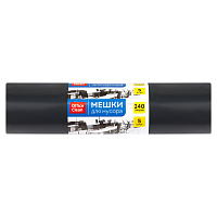 Мешки для мусора 240л OfficeClean ПВД, 90*140см, 80мкм, 5шт., суперпрочные, черные, в рулоне фото Мешки для мусора 240л OfficeClean ПВД, 90*140см, 80мкм, 5шт., суперпрочные, черные, в рулоне
