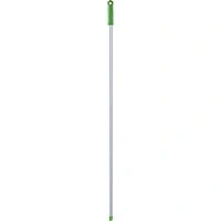 Рукоятка (ручка) для инвентаря A-VM 130 см алюминий d22 см зелёная (с резьбой, с отверстием для подвешивания)