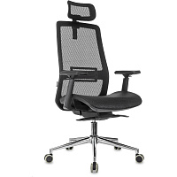 Кресло VB_Бюрократ MC-912-H черный сетка с подгол крест металл