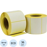 Термоэтикетки 58х40 мм ЭКО 40 мм диаметр втулки для маркетплейсов (36 рулонов по 700 этикеток)