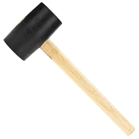 Киянка резиновая 910 г, черная резина, деревянная рукоятка KRANZ KR-12-8145