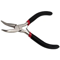 Тонкогубцы изогн. мини 120мм никел., авторазжим, облив рук. REXANT 12-4603