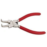 Щипцы для стопорных колец загнутый сжим 160мм, облив. рук. REXANT 12-4637