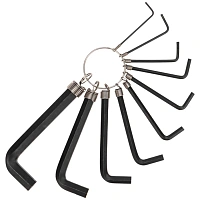 Набор ключей имбус. HEX KRANZ 1,5-10мм CrV 10шт, оксид, кольцо KR-12-5201