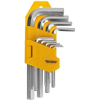 Набор ключей имбусовых HEX KRANZ 1,5-10 мм, CrV, 9 шт. KR-12-5215