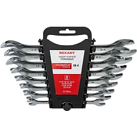 Набор ключей рожковых 8 шт 8-24мм, CrV, зеркальн. хромир. REXANT 12-5844