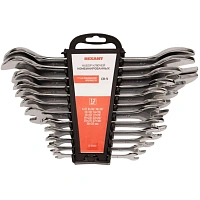 Набор ключей рожковых 12 предм. 6-32мм CrV, зерк. хромир. REXANT 12-5845