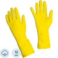 Перчатки латексные LotusLux особопроч.с хлопк.напыл. желт.55гр рXL 12пар/уп