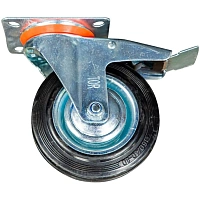Колесо для тележки поворотное резина SCb 63 160мм с тормозом (N) 1024201