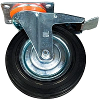 Колесо для тележки поворотное резина SCb 80 200мм с тормозом (N) 1024202